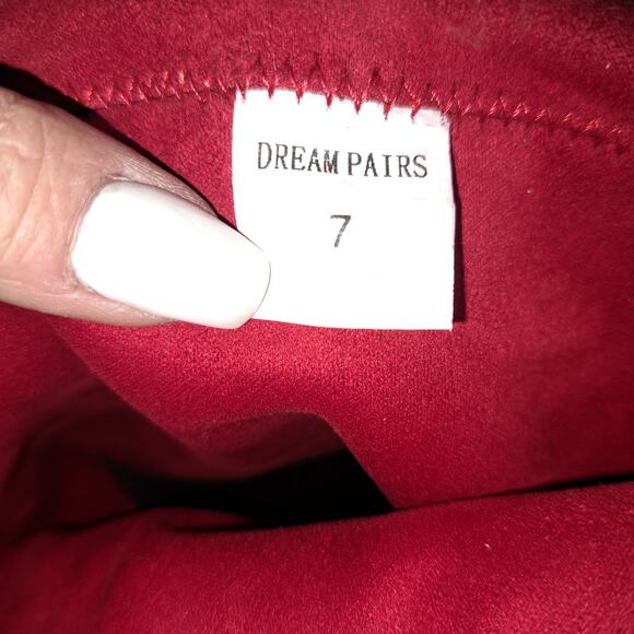 Dream Pairs  Red Women’s Thigh High Boots Over the knee Stretch 3" Block Heel 7 - Picture 8 of 9